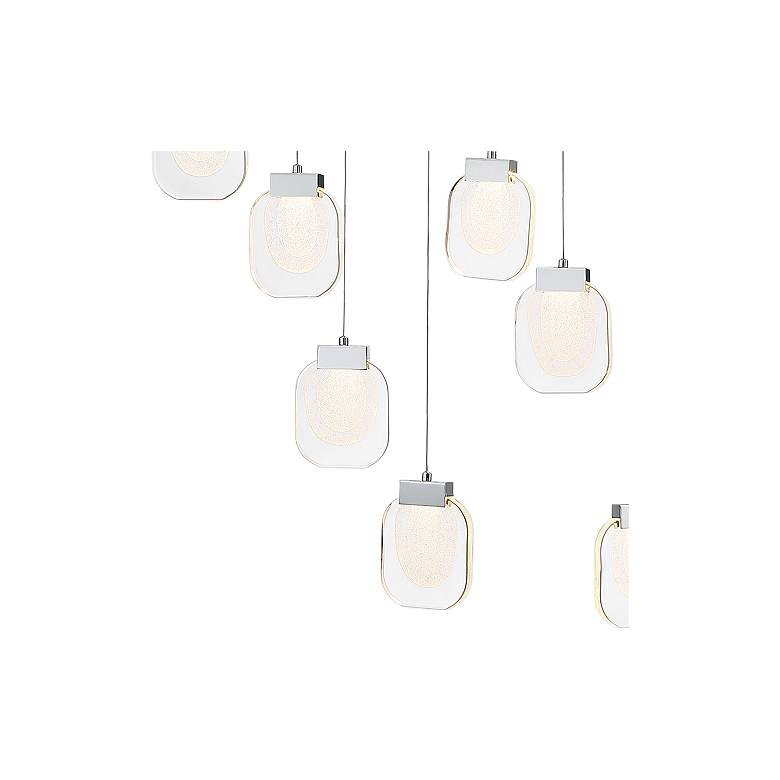 Image 2 Paget 44"W Chrome Sugar Glass LED 16-Light Oval Chandelier more views