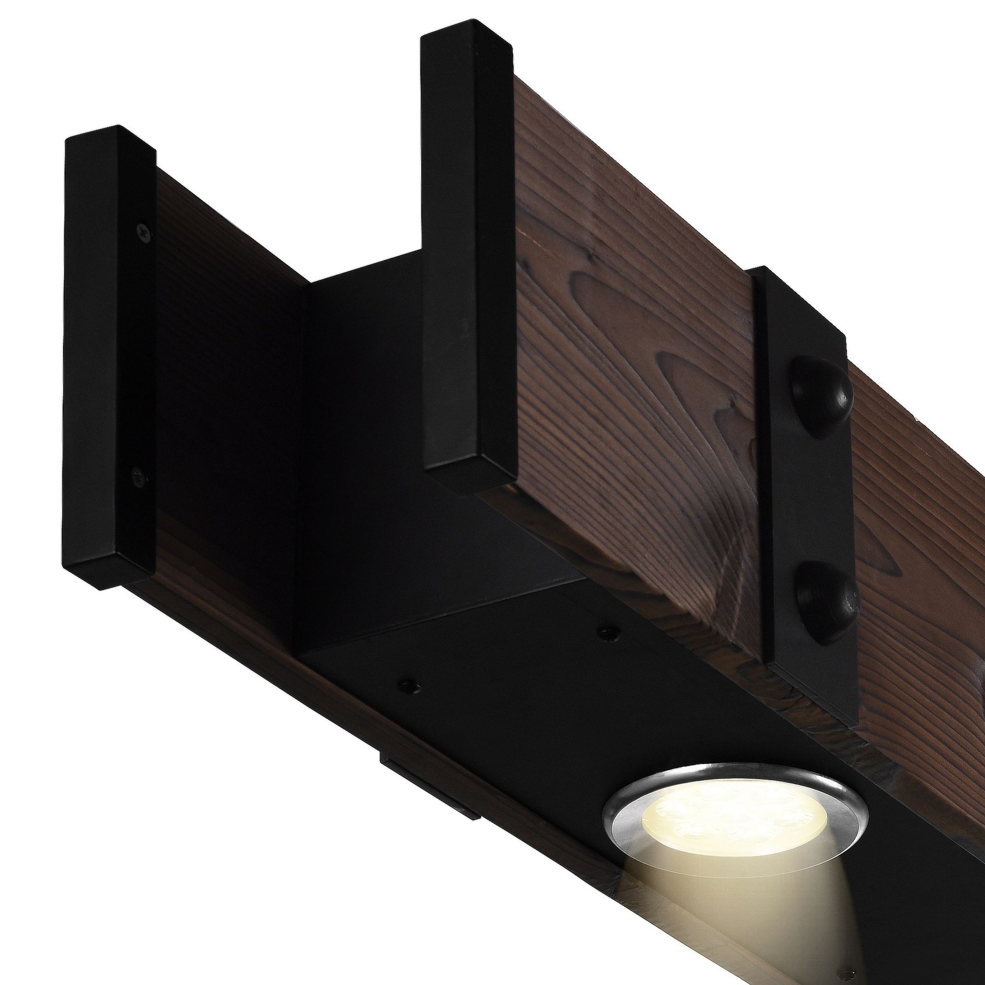 Image 4 Pago 4 Light 59in Black & Wood Drum Shade Island Light more views