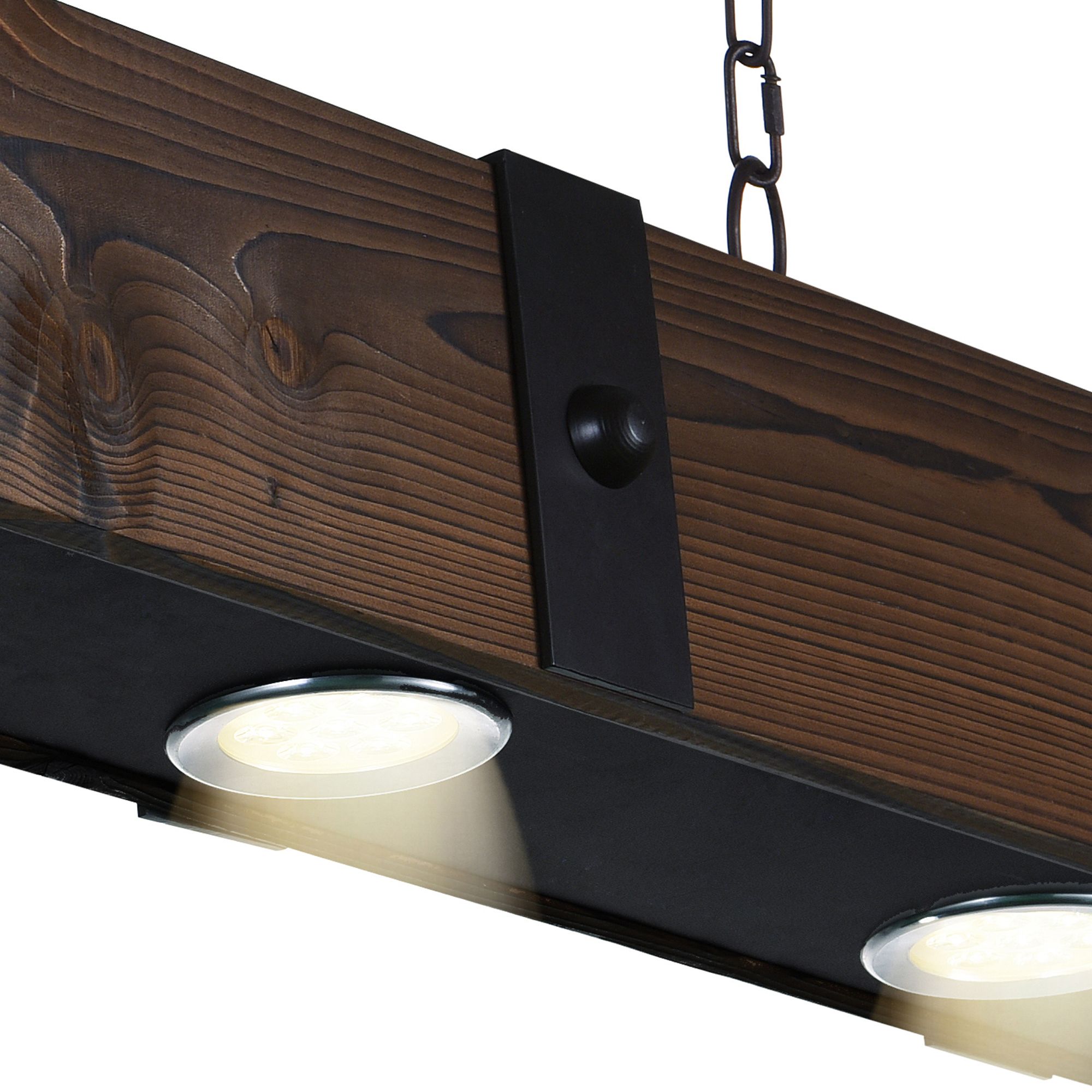 Image 5 Pago 4 Light 59in Black & Wood Drum Shade Island Light more views