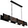Pago Drum Shade Island Light With Black & Wood Finish