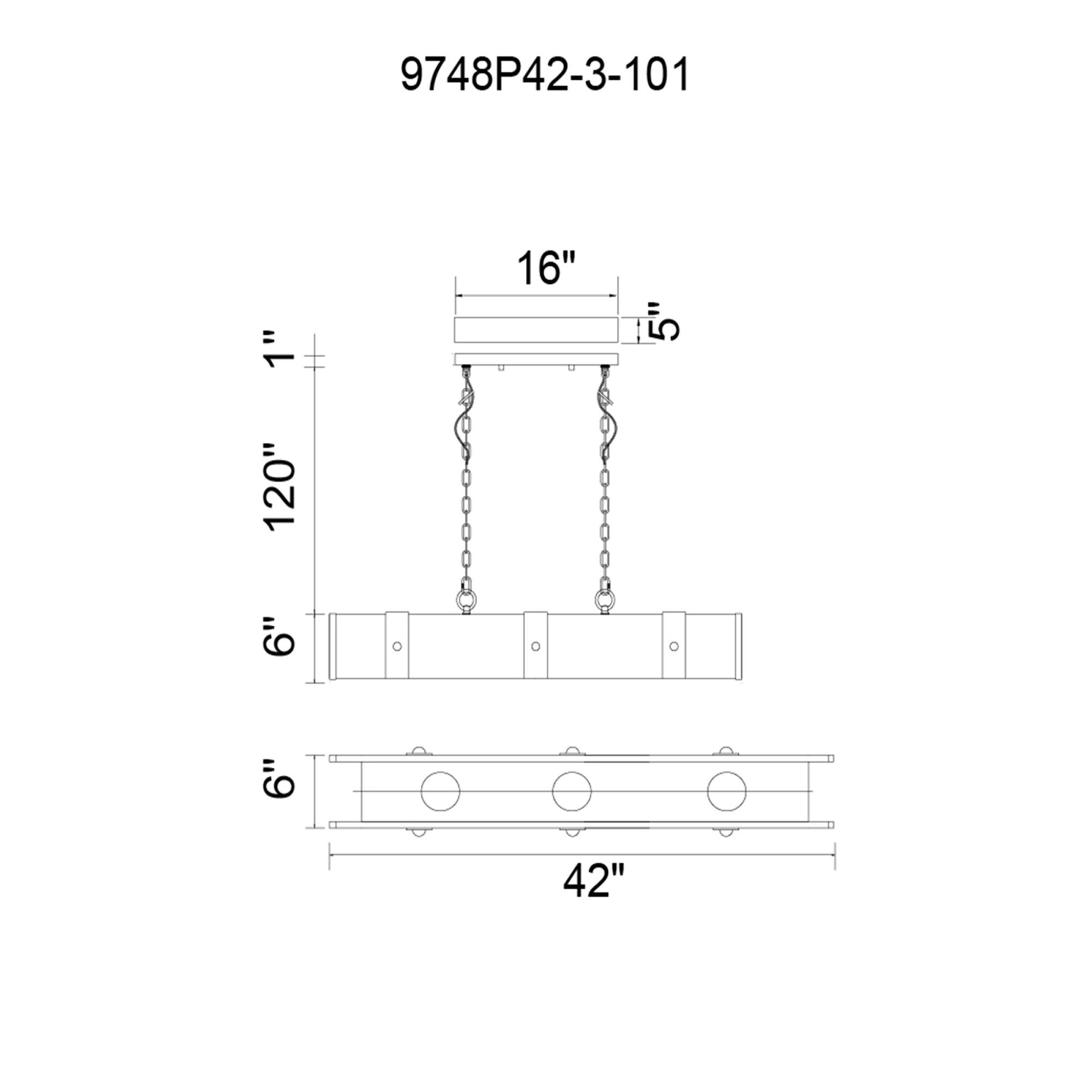 Image 6 Pago Drum Shade Island Light With Black & Wood Finish more views