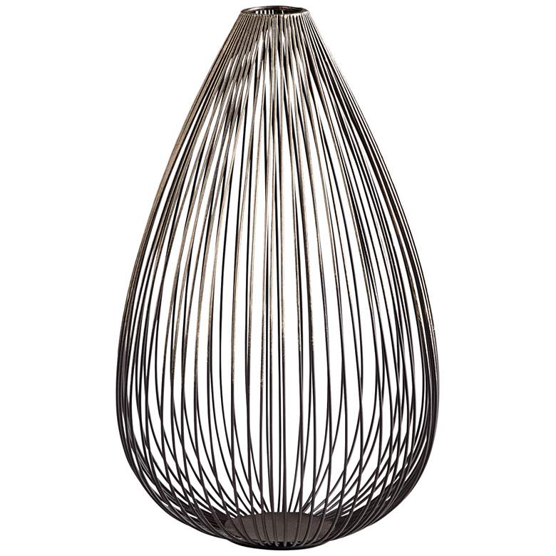 Image 1 Pagoda 15" High Graphite Iron Modern Wire Vase