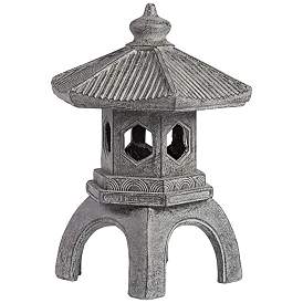 Image5 of Pagoda 16 1/2" High Old Stone Indoor-Outdoor Statue more views
