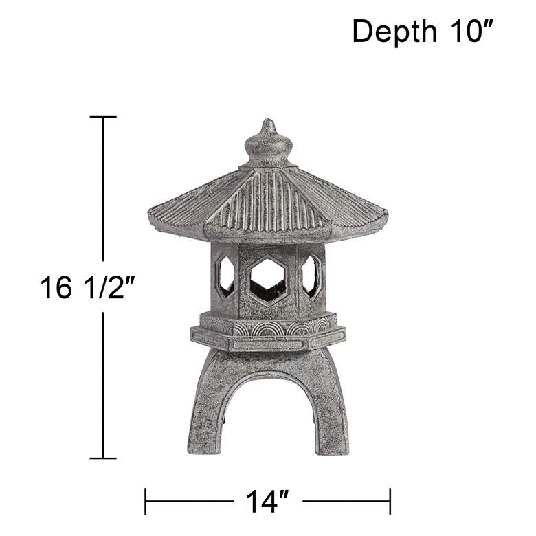 Image 7 Pagoda 16 1/2" High Old Stone Indoor-Outdoor Statue more views