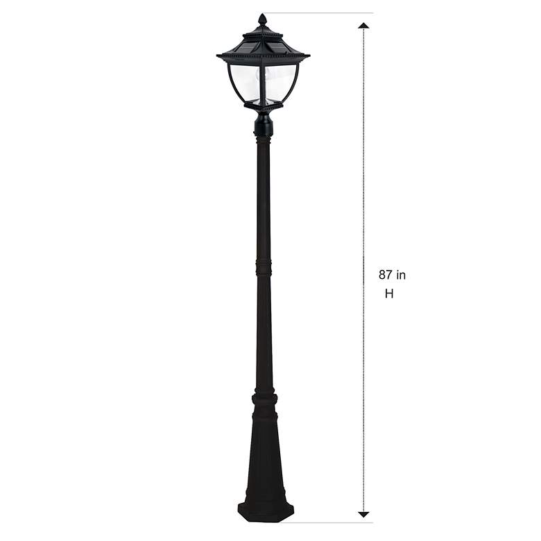 Image 4 Pagoda 87 inch High Black Solar LED Outdoor Post Light more views
