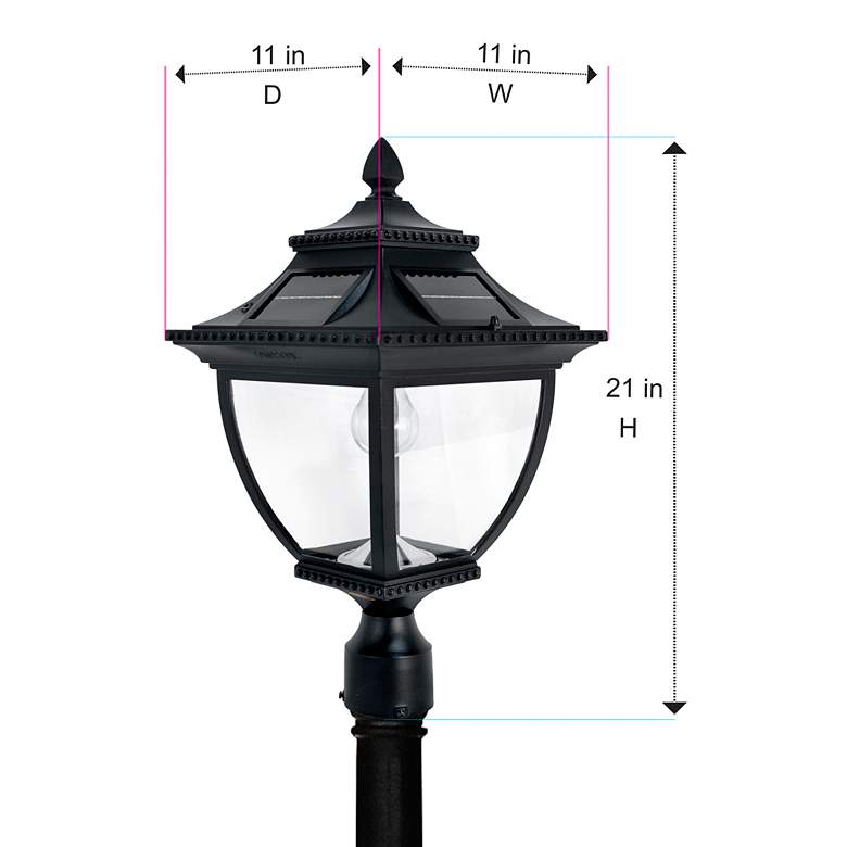 Image 5 Pagoda 87 inch High Black Solar LED Outdoor Post Light more views