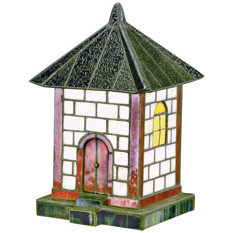Image 1 Pagoda Collection White Tile Tiffany Style Accent Light