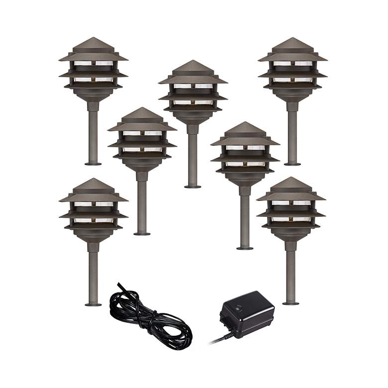 Image 1 Pagoda Complete Outdoor 9-Piece LED Landscape Lighting Set