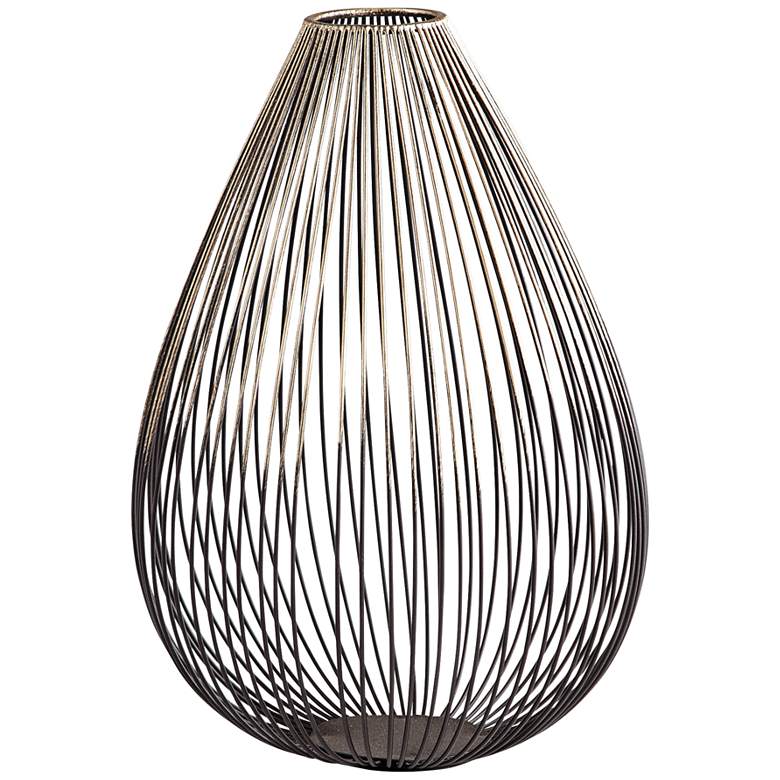 Image 1 Pagoda Graphite Iron 10 1/2" High Modern Wire Vase