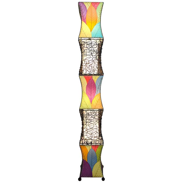 Image 1 Pagoda Multi-Color Cocoa Leaves Wave-Like Floor Lamp