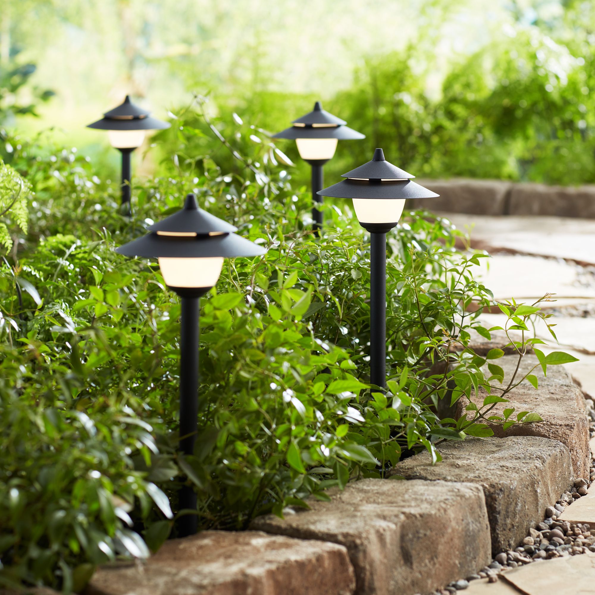 Image 7 Pagoda Style LED Landscape Light Set of 4 with Transformer more views