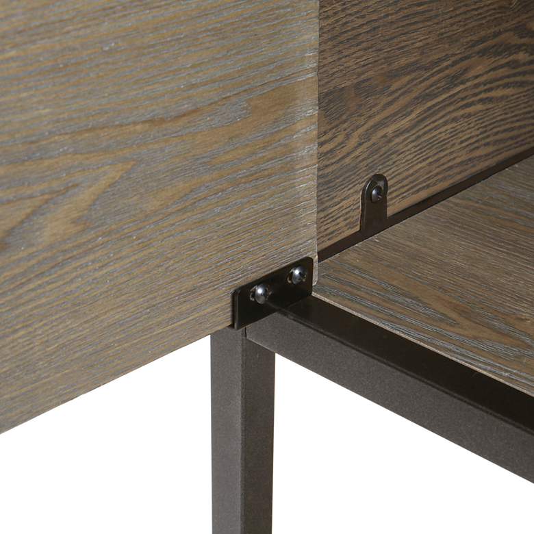 Image 3 Pagosa 24"W Gray Wood 3-Shelf Bookcase with Storage Cabinet more views