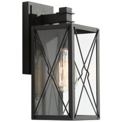 Pahcy 11.8&quot; High Black Glass Outdoor Wall Light