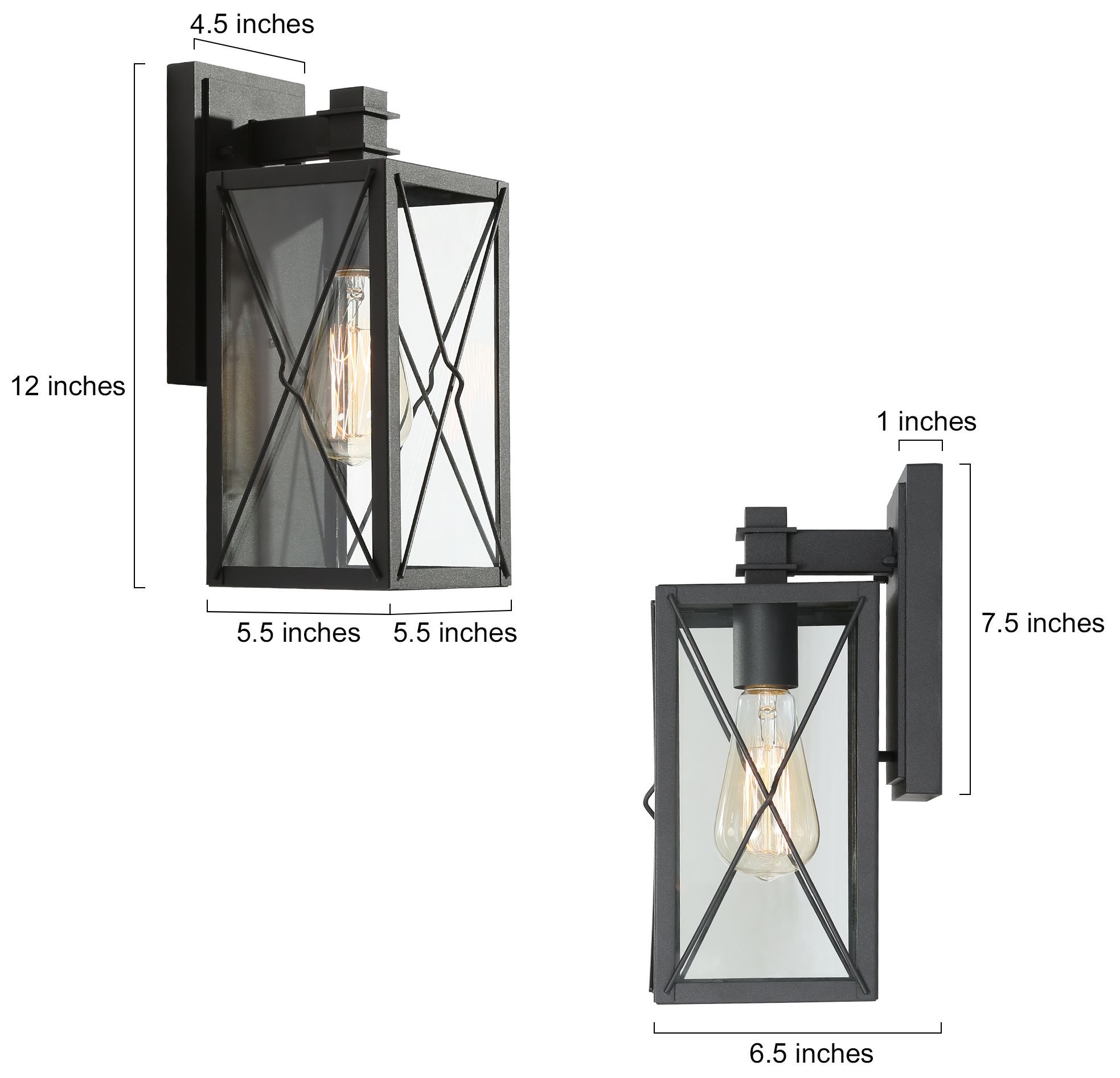 Pahcy 11.8" High Black Glass Outdoor Wall Light