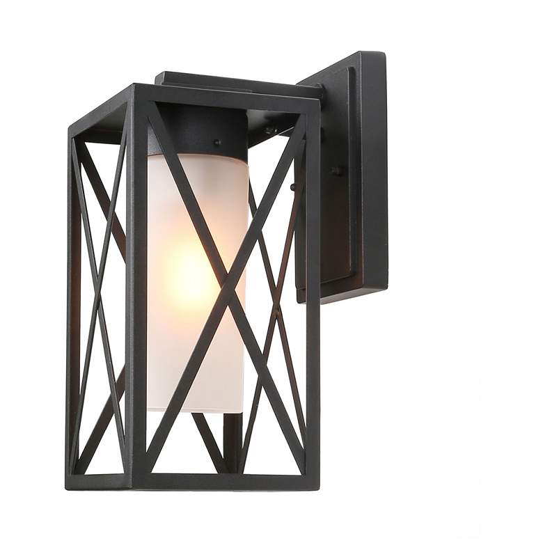 Image 1 Pahcy 12.2" High Black Glass Outdoor Wall Light
