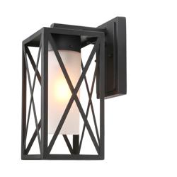 Pahcy 12.2&quot; High Black Glass Outdoor Wall Light