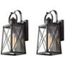 Pahcy 12.6" High Black Glass Outdoor Wall Light Set of 2