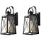 Pahcy 12.6" High Black Glass Outdoor Wall Light Set of 2