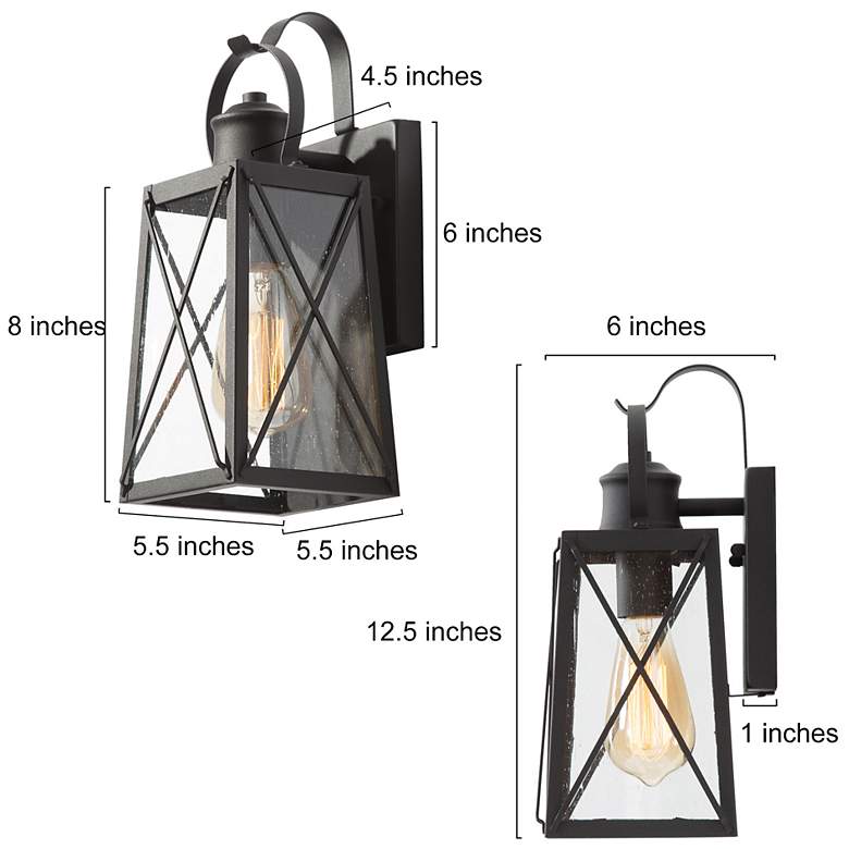 Image 6 Pahcy 12.6" High Black Glass Outdoor Wall Light Set of 2 more views