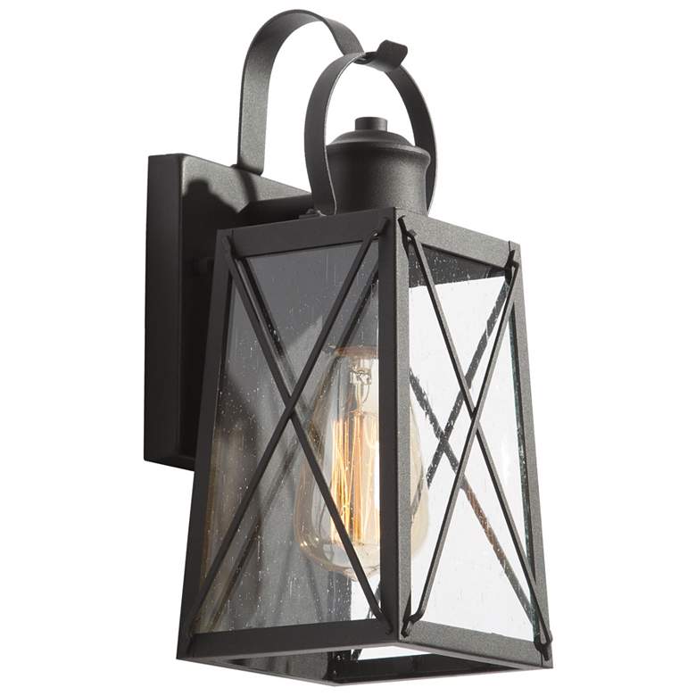 Image 1 Pahcy 12.6" High Black Glass Outdoor Wall Light