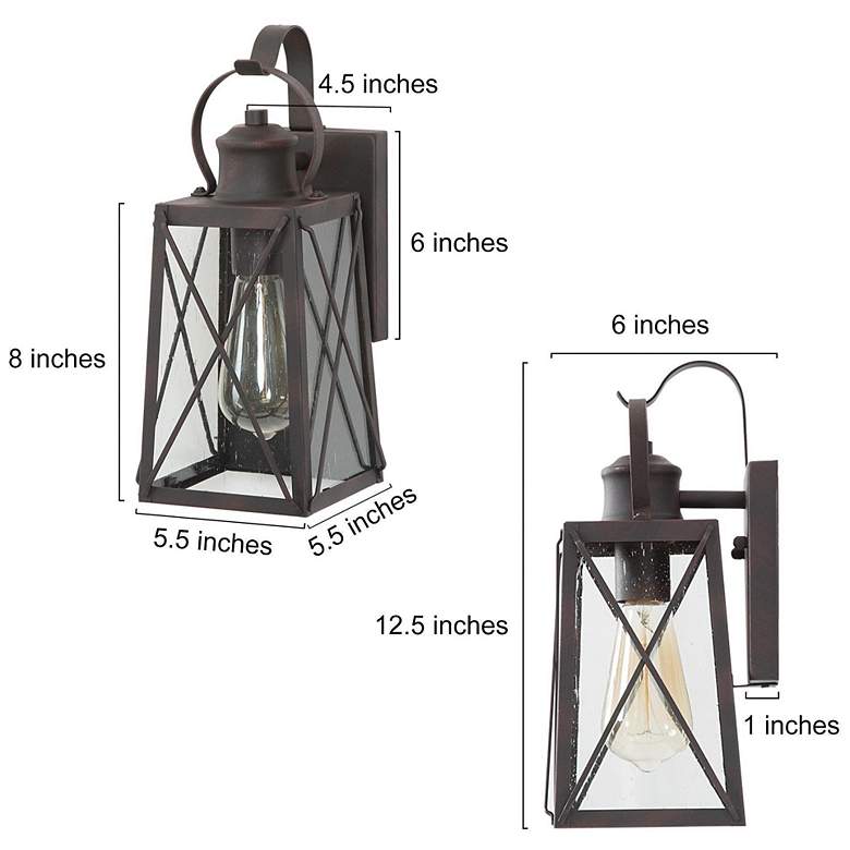Image 5 Pahcy 12.6" High Textured Rust Glass Outdoor Wall Light more views