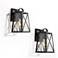 Pahcy 8.7" High Black Glass Outdoor Wall Light Set of 2