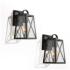 Pahcy 8.7" High Black Glass Outdoor Wall Light Set of 2