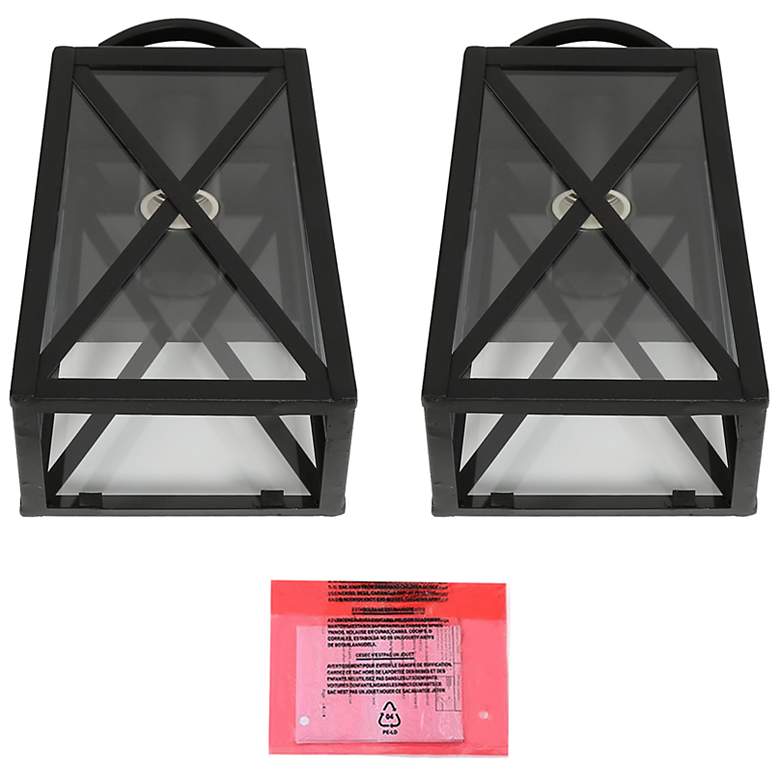 Image 2 Pahcy 8.7" High Black Glass Outdoor Wall Light Set of 2 more views