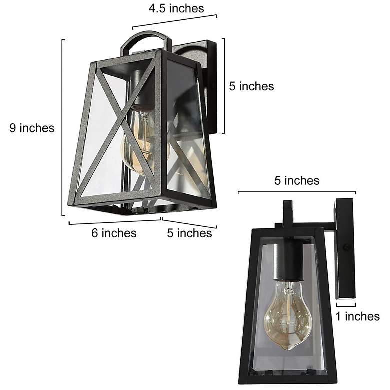 Image 5 Pahcy 8.7" High Black Glass Outdoor Wall Light Set of 2 more views