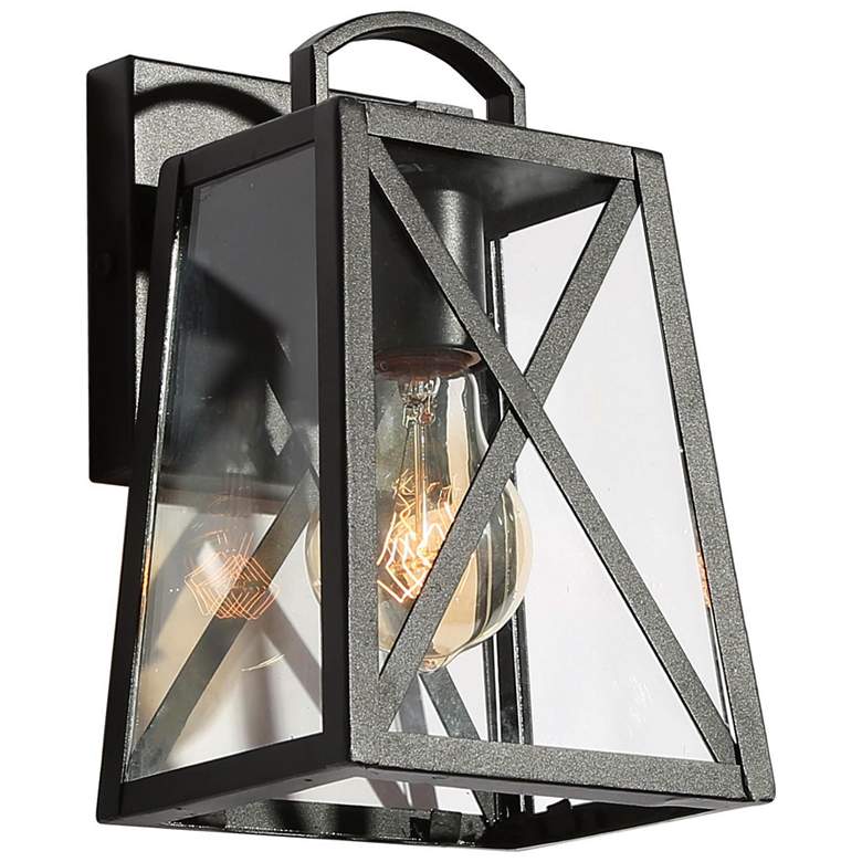 Image 1 Pahcy 8.7" High Black Glass Outdoor Wall Light