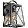 1_Pahcy 8.7" High Black Glass Outdoor Wall Light
