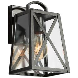Pahcy 8.7&quot; High Black Glass Outdoor Wall Light