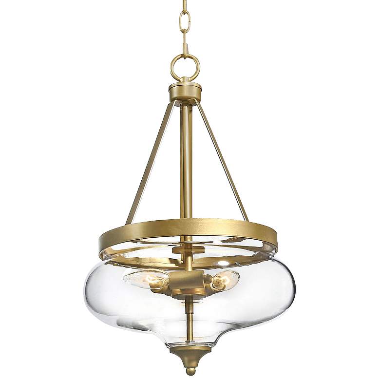 Image 2 Paige 12 1/2 inch Wide 3-Light Gold Metal Clear Glass Bowl Pendant Light