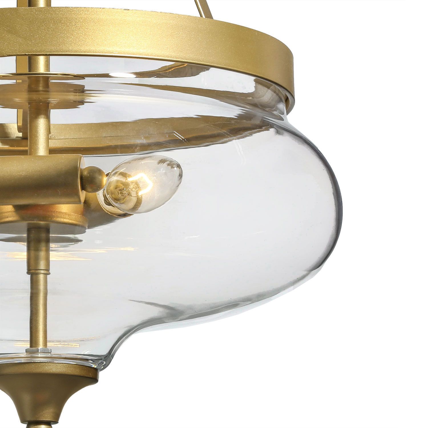 Image 3 Paige 12 1/2" Wide 3-Light Gold Metal Clear Glass Bowl Pendant Light more views