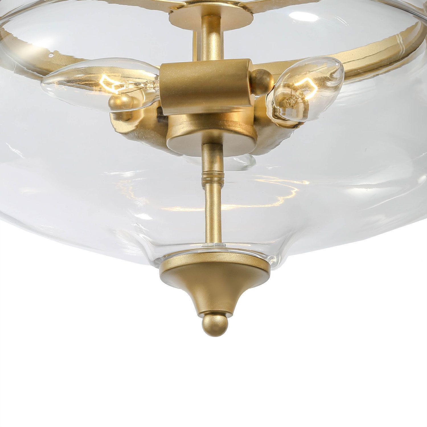 Image 4 Paige 12 1/2" Wide 3-Light Gold Metal Clear Glass Bowl Pendant Light more views