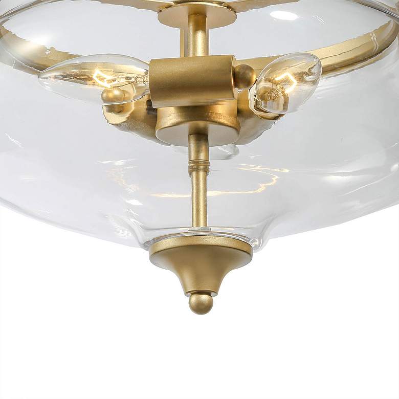 Image 4 Paige 12 1/2 inch Wide 3-Light Gold Metal Clear Glass Bowl Pendant Light more views