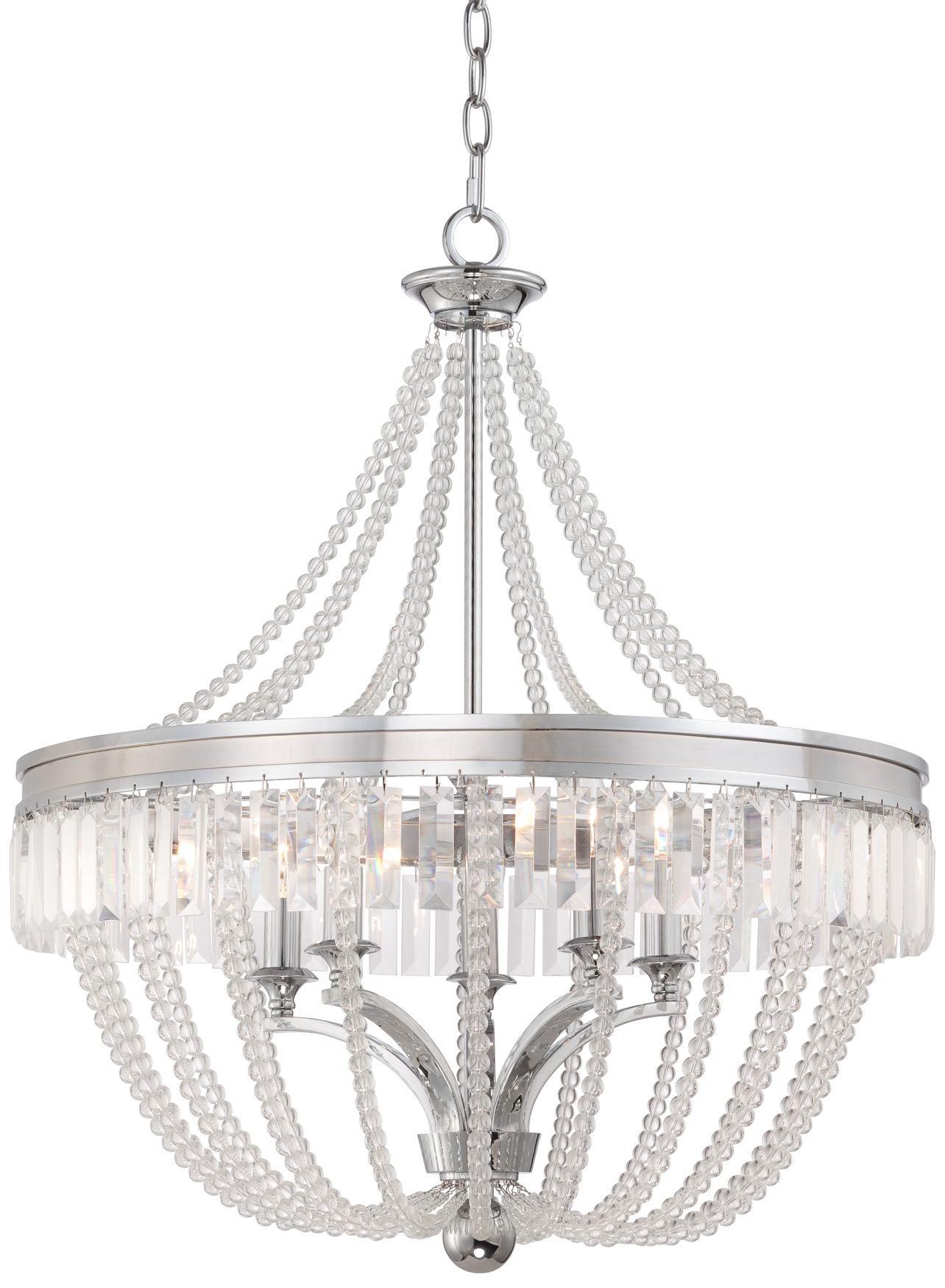 Paige 24" Wide Crystal and Glass Beads Chandelier