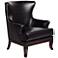 Paige Black Upholstered Wingback Chair