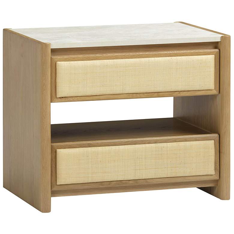 Image 3 Paige Natural Oak 2-Drawer Nightstand more views