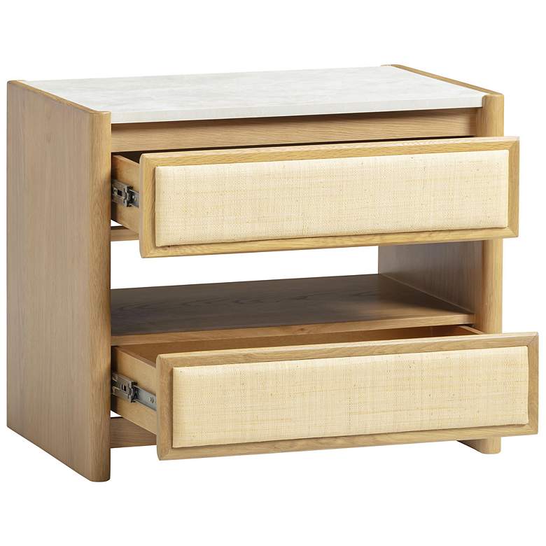 Image 4 Paige Natural Oak 2-Drawer Nightstand more views