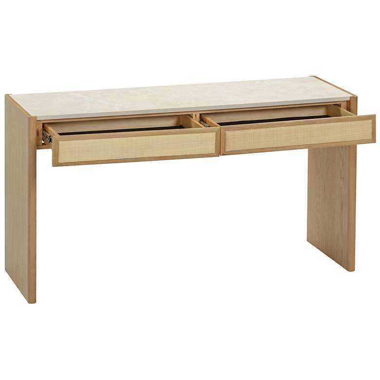 Image 4 Paige Natural Oak Console Desk more views