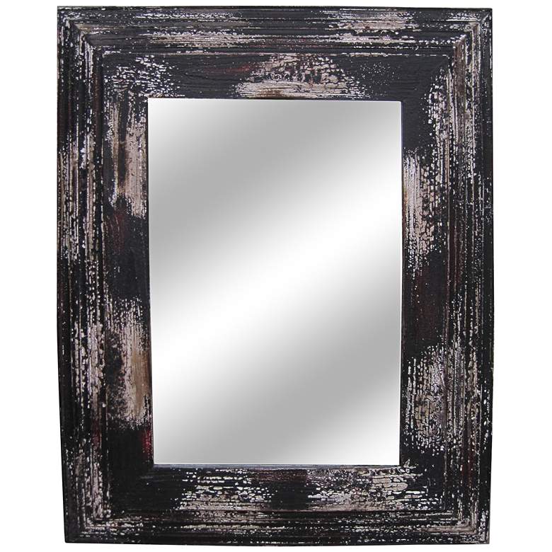 Image 1 Paint Distressed Wood 28 inchx35 1/2 inch Wall Mirror