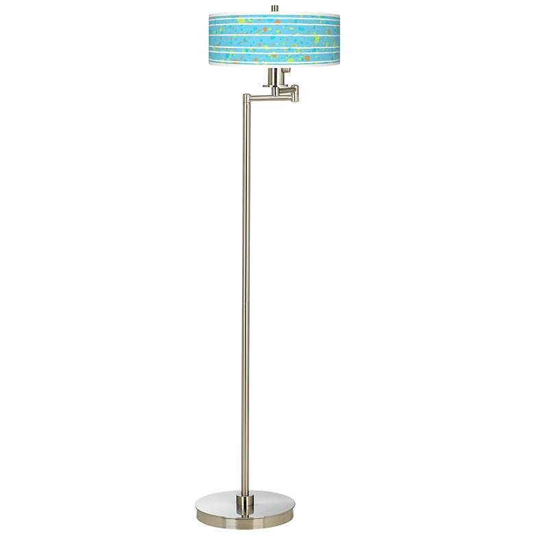Image 1 Paint Drips Giclee Energy Efficient Swing Arm Floor Lamp