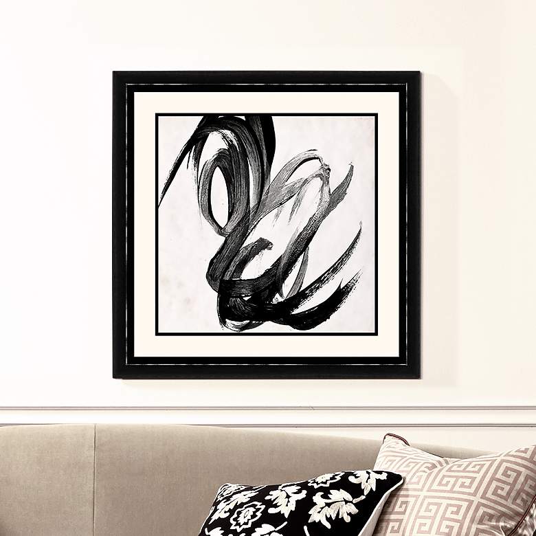 Image 1 Paint It Black II 25 1/2" Square Framed Wall Art