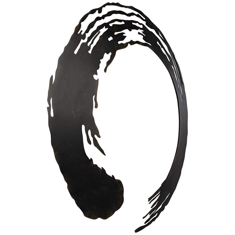 Image 4 Paint Swipe 25 1/4" Wide Black Metal Round Wall Art more views