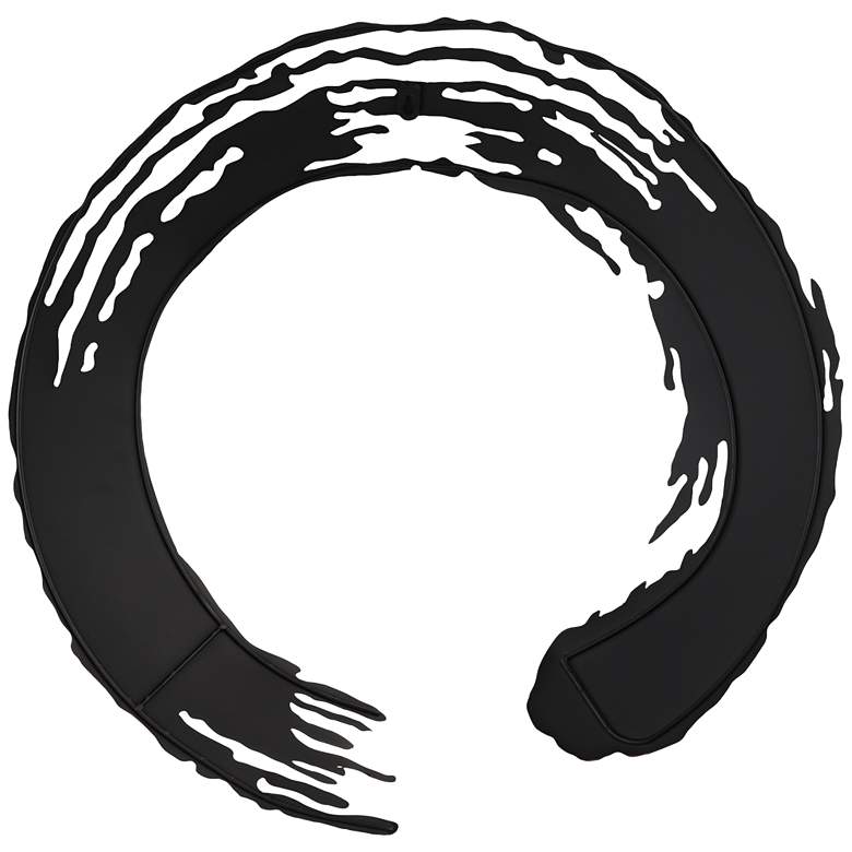 Image 5 Paint Swipe 25 1/4" Wide Black Metal Round Wall Art more views