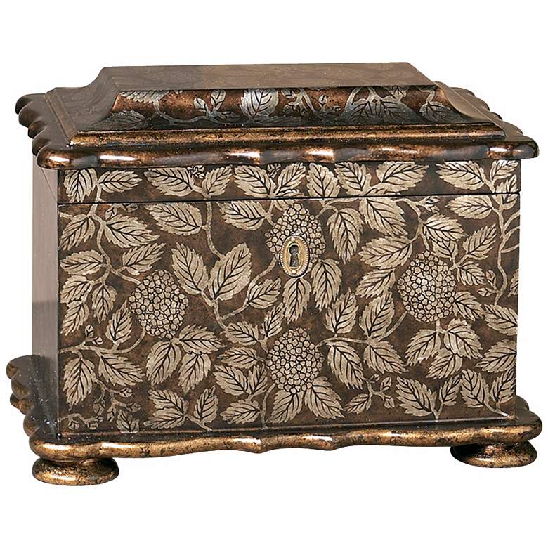 Image 1 Painted Leaf Wood Accent Box