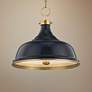 Painted No.1 18"W Aged Brass Pendant with Darkest Blue Shade