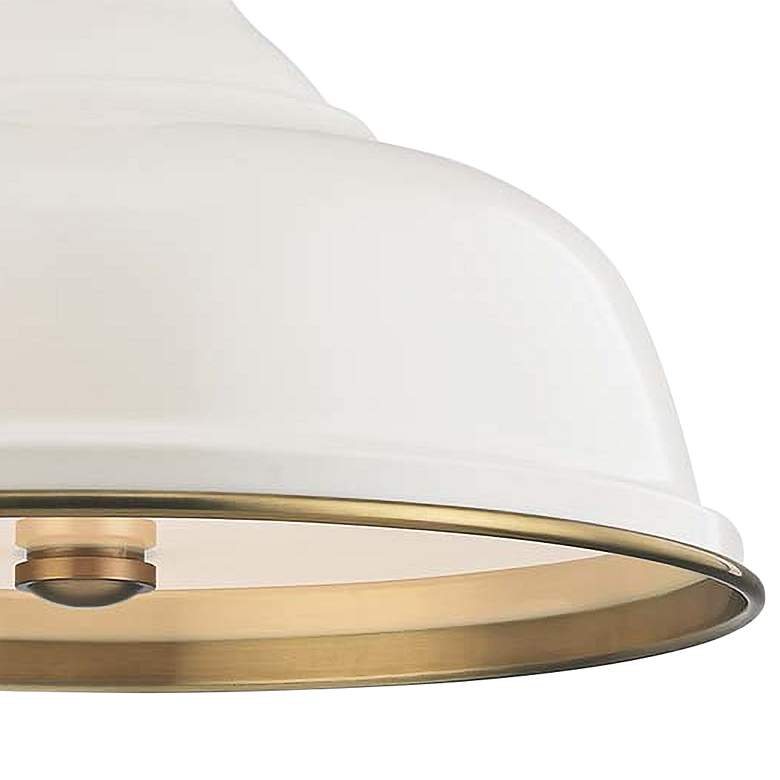 Image 3 Painted No.1 18"W Aged Brass Pendant with Off-White Shade more views