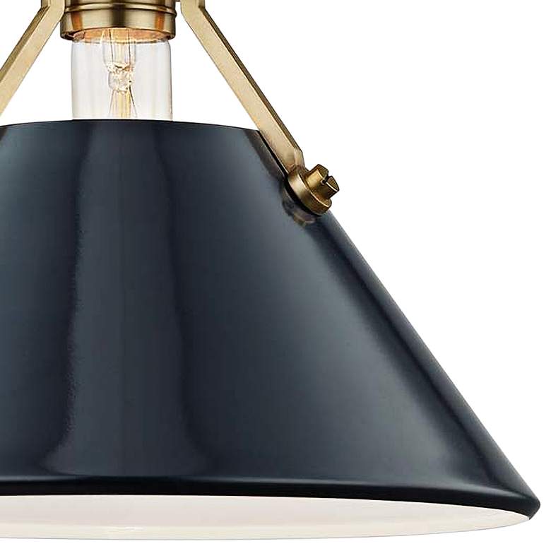 Image 2 Painted No.2 11"H Aged Brass Sconce with Darkest Blue Shade more views